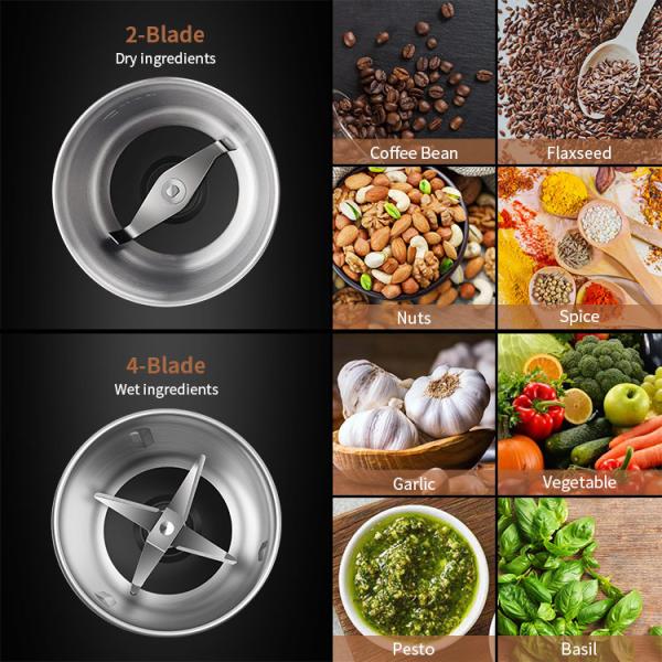 Medium Powder Coffee Mill Grinder Garlic Removable 2 Cups 200W Home Coffee Machines