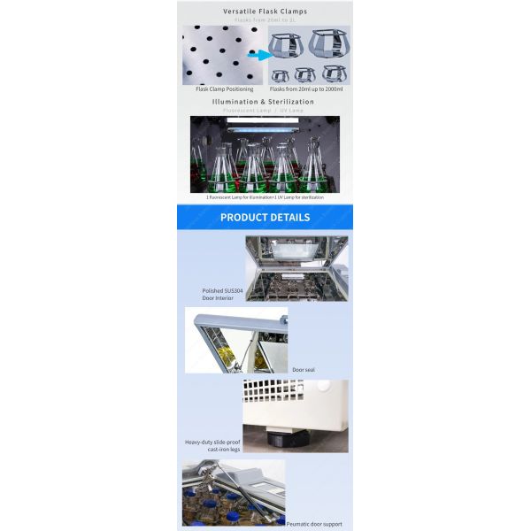 300RPM Refrigerated Orbital Linear Laboratory Shaker Incubator HS-4021 with 25mm Orbit