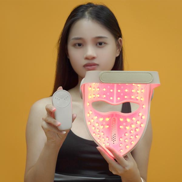 3D LED Face Mask with 660nm 460nm 850nm 1064nm – 288 LEDs, 2 Modes, Red & Blue Light Therapy for Skin Rejuvenation, Anti-Aging, Acne & Wrinkle Reduction