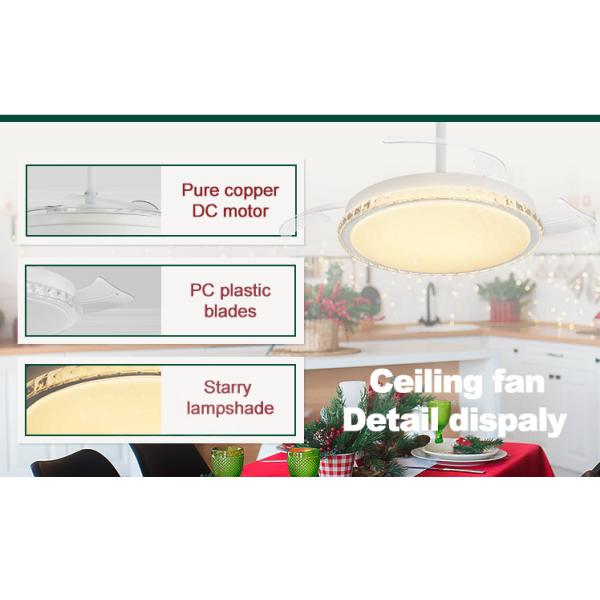 110-240V/50Hz-60Hz LED Ventilador de teto com lâminas retráteis 10- e espaço-salvamento design