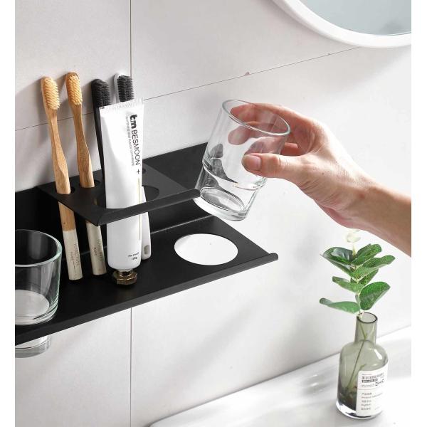 Stainless Steel Wall Mounted Bathroom Shelf Rustproof Waterproof For Toothbrush