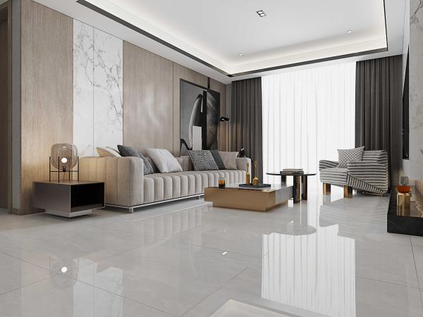 Gray Polished Porcelain Tile 800x800mm Wear-Resistant