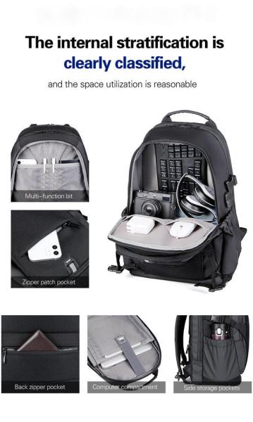 Multi functional Classic Fashion Laptop Backpack for Men Camping Outdoor Custom Logo Travel Sport Backpack with USB
