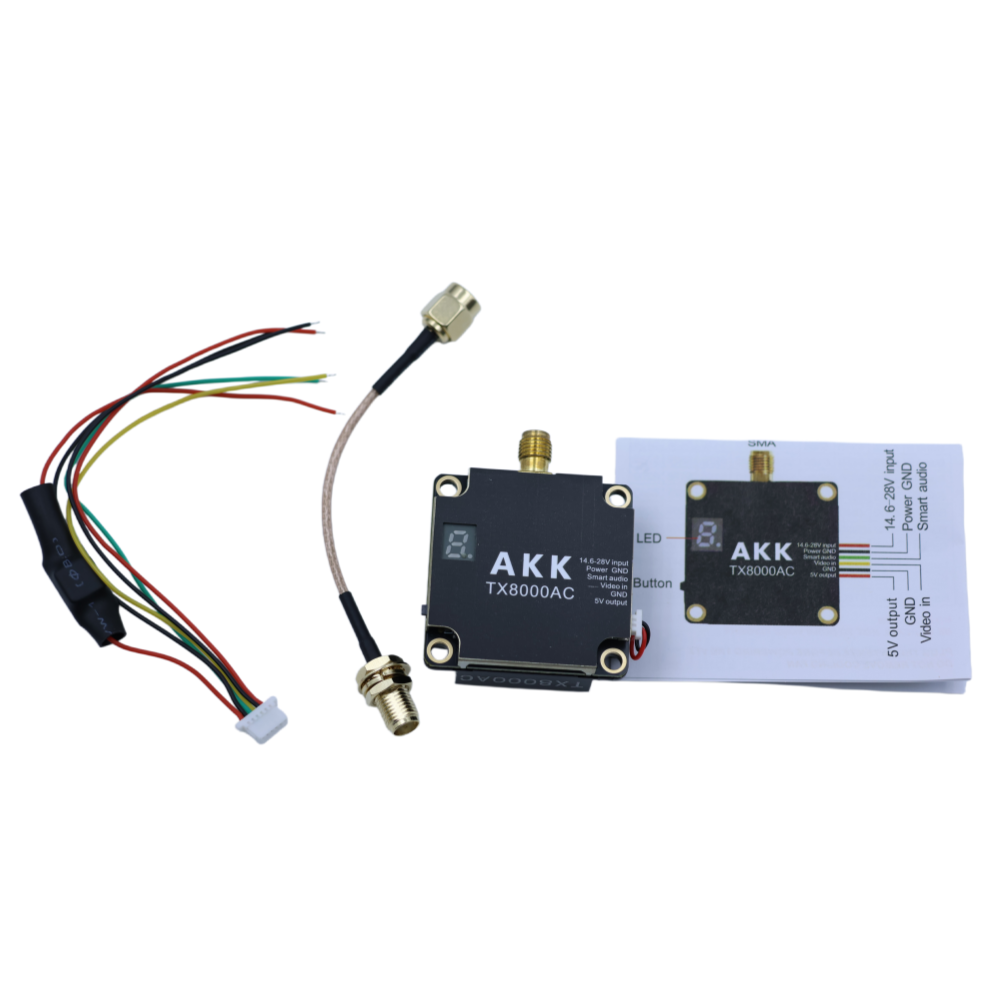 High Performance 5ghz Video Transmitter Fast Stable AKK TX8000AC 96CH 8W