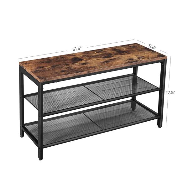 Storage Shoe Bench, Particleboard Shoe Rack, Shoe Bench with Shelves, Industrial Shoe Rack, ULBS74X