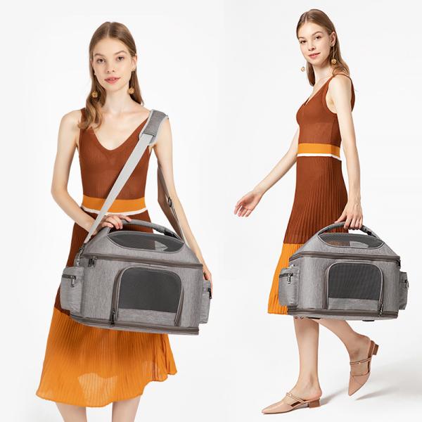 Linen Soft Pet Bed Cushion Luxury Car Foldable Dog Pet Carrier Bag