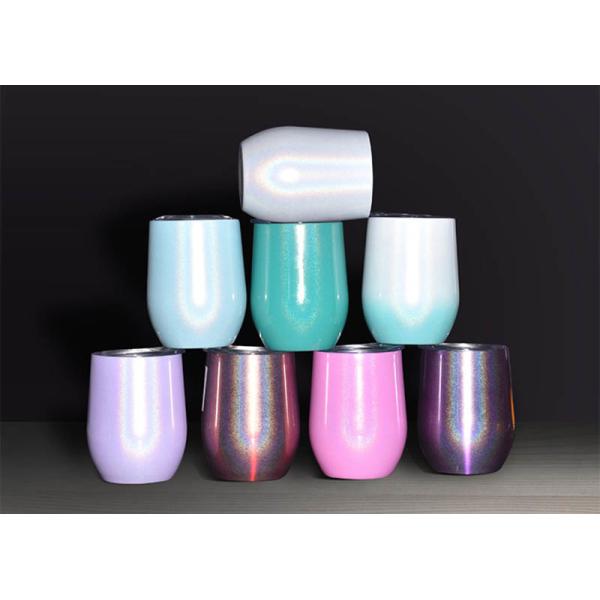 Double Layer Big Belly Stainless Steel Water Cup , 12oz Egg Shell Cup Heat Preservation