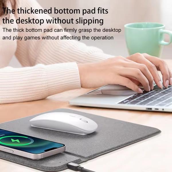 15W Power Output Wireless Charging Mousepad for Customized Logo and USB Type-C Port