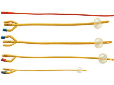 Homem revestido Fr12-26 do cateter de Foley do látex do silicone antimicrobial médico de 2 maneiras