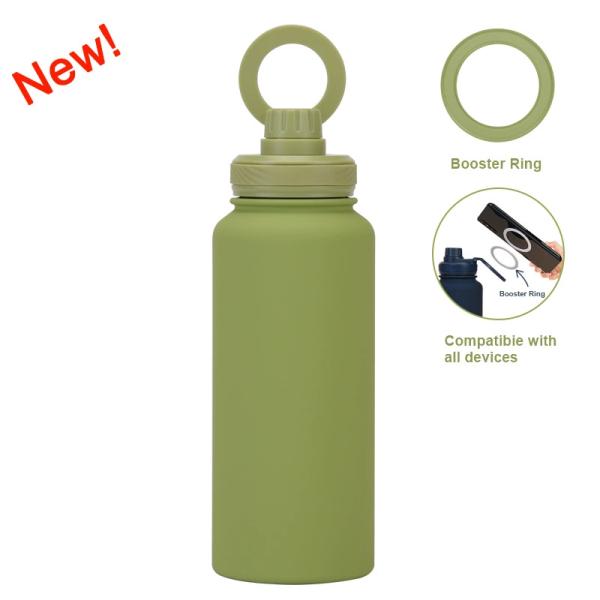 New Cross-border Mobile Phone Magnetic Stand Water Cup Outdoor Large-capacity 1L Insulated Cup Stainless Steel Sports Water Bottle