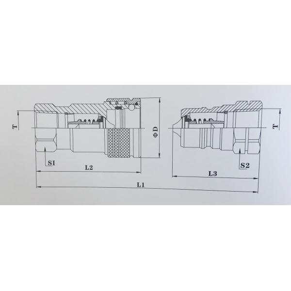Steel Hydraulic Quick Coupler , Quick Release Hydraulic Fittings ISO 7241