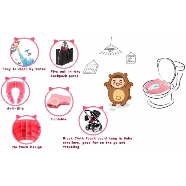 Simulation Baby Foldable Baby Toilet Seat With Cover , Folding Potty Seat