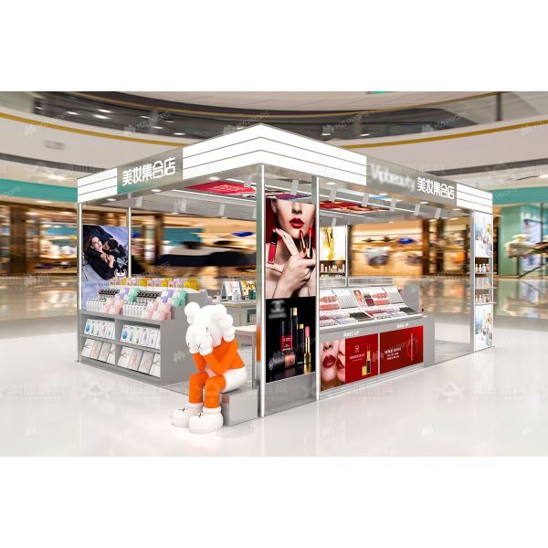 BKC029 Fashion-Forward Beautiful Cosmetic Kiosk Makeup Kiosk Display for Showcase to Display Cosmetics
