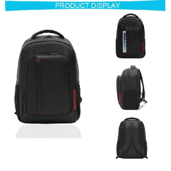600D Polyester 15.6 Inch Office Laptop Bags , Business Backpack Men In Black