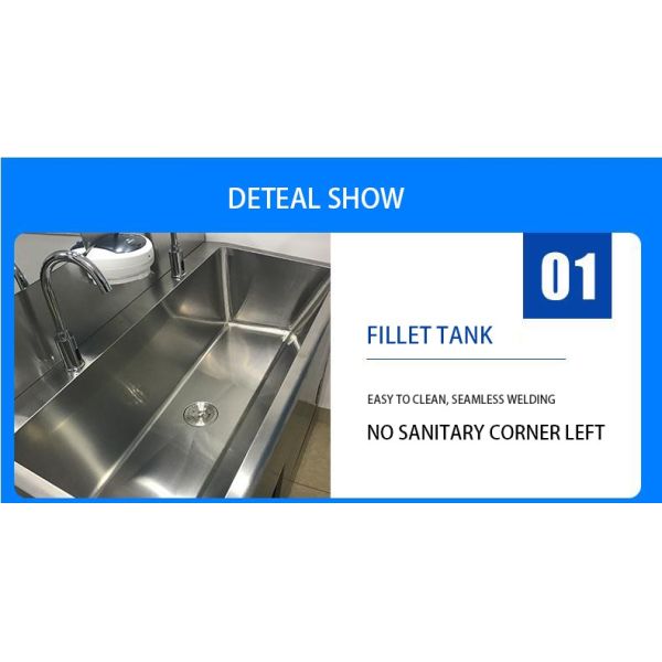 2000mm Medical Stainless Steel Sink