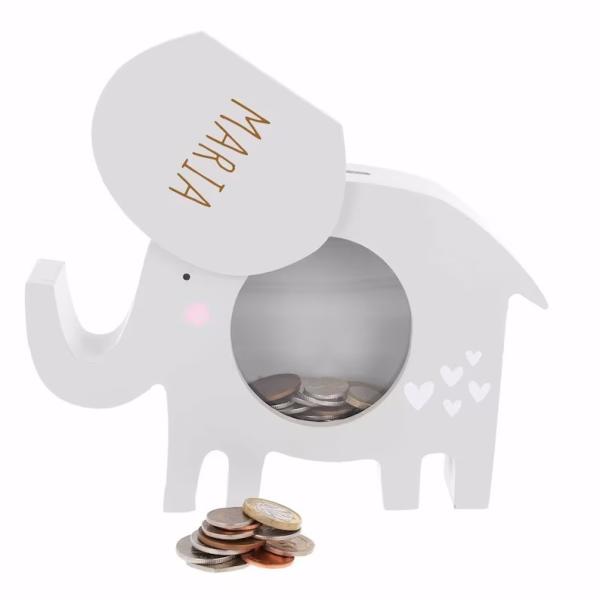 Personalised Engraved Lion Money Box Bank Kids Savings Pocket Money Piggy Bank  Wooden Animal Money Box Gift for Babies