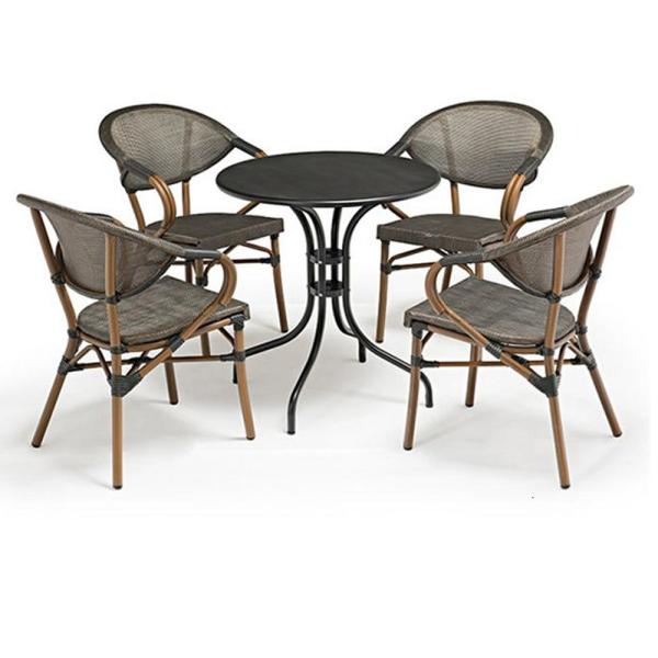 Excellent Outdoor Powder Coating Rattan Dining Chair for Restaurant Terrace Furniture