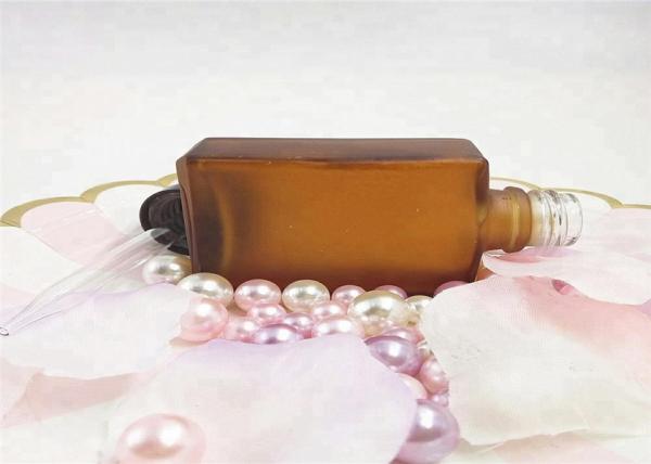 Amber Frosted Rectangle Glass Dropper Bottles 30ml For Essential Oil E Liquid