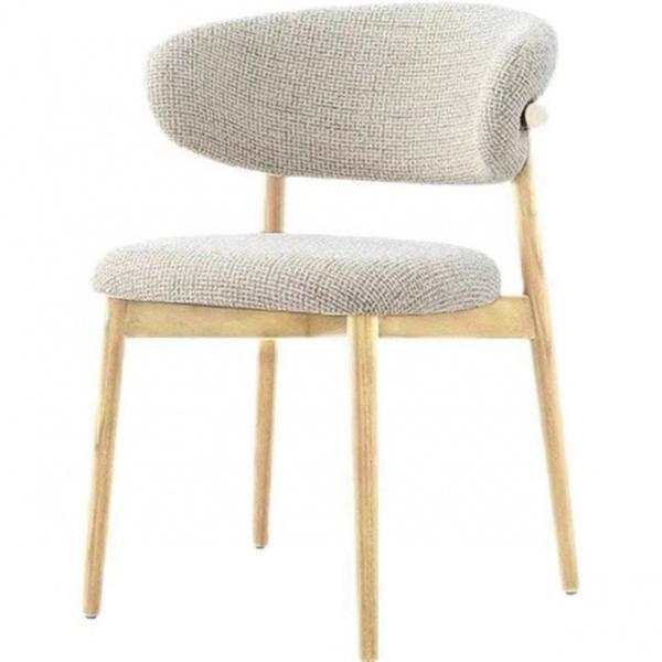 Chaise de salle à manger en velours moderne avec des jambes en métal