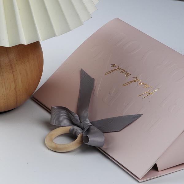 Gift Bag Multi-Color Wooden Ring Handle Party Gift Box Can Be Customized Logo Paper Box Packaging Box