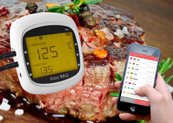 Six Probes Wireless Bluetooth BBQ Thermometer High Accuracy With Backlight