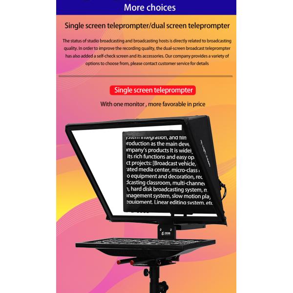 Темперный HD стеклянный стенд 22 дюймовый телепромптер для телевещательного оборудования