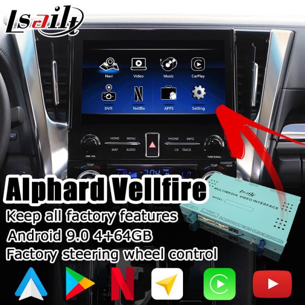 Мультимедиа андроида автоматические беспроводные carplay взаимодействуют для Тойота Alphard Vellfire JBL