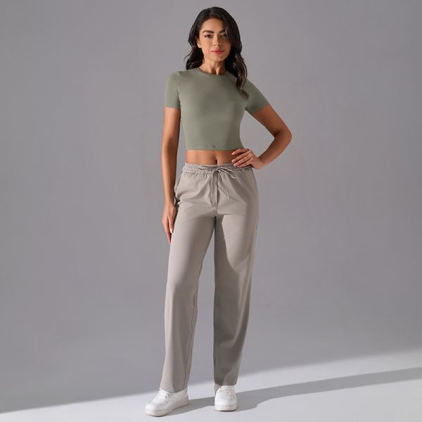Women's Short Sleeve Crop Top Buttery Soft Stretch Breathable Quick Dry for Yoga