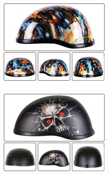 Motorcycle Retro Half Cruise Helmet Prince Motorcycle Helmet Vintage Motorcycle dot helmet M L XL XXL