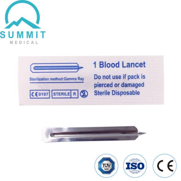 A lanceta de aço simples da análise de sangue do uso do hospital envolveu individualmente