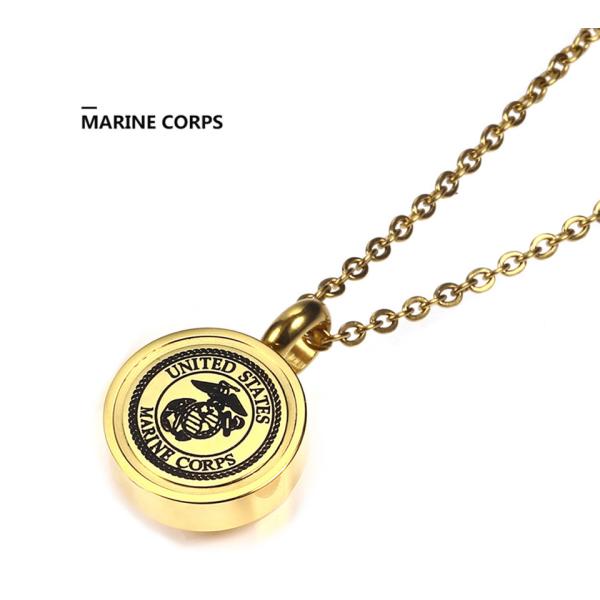 Army Navy Reserve Air Officer Commemorative Urn Ashes Necklace Cremation Jewelry 316L