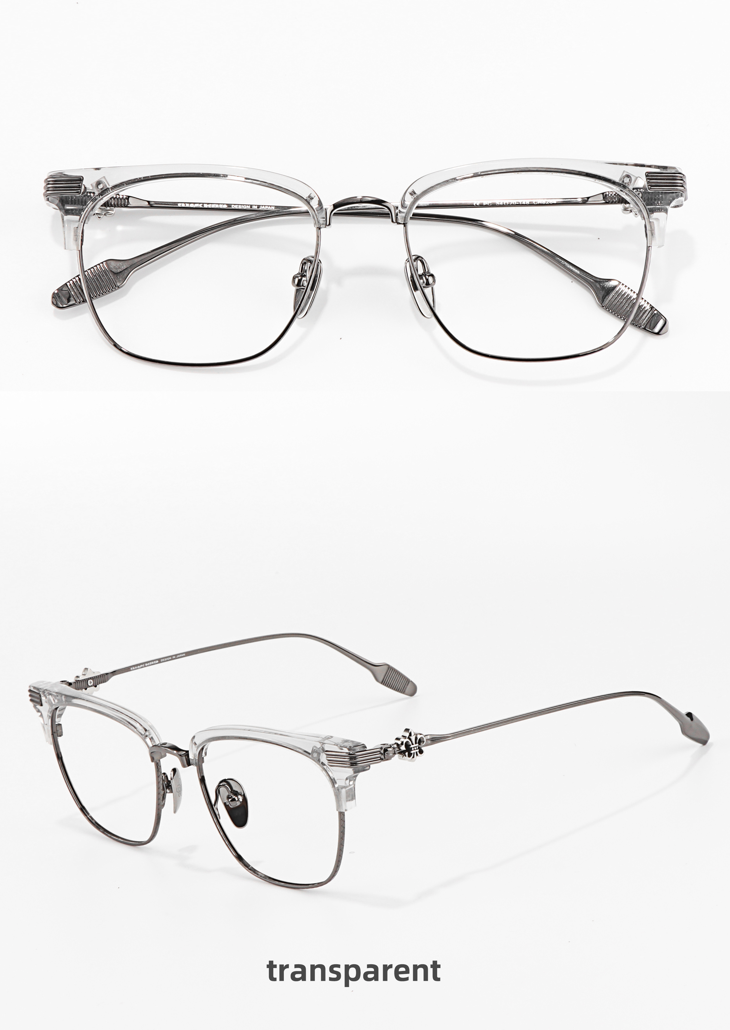 Cool Classic Punk Unisex Black Gold Optical Presbyopia Multifocal Luxury Brand Men's Prescription Eye Glasses Fashion for Women