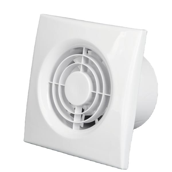 Ventilador de ventilação ultra silencioso de banheiro branco de 4 polegadas de 100 mm com LED Light Ventilador de escape de plástico montado na parede Ventilador de extração de ar