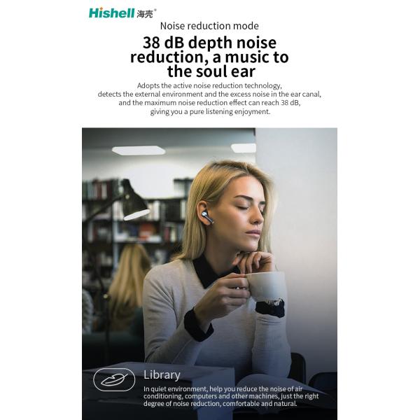 водоустойчивый беспроводной шум 500mAh отменяя HiFi Earbuds с J8 привел дисплей
