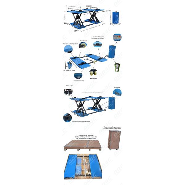 hidráulico de cuatro cilindros de la elevación de 4T el 1.2M Auto Scissor Vehicle con la rampa extensa