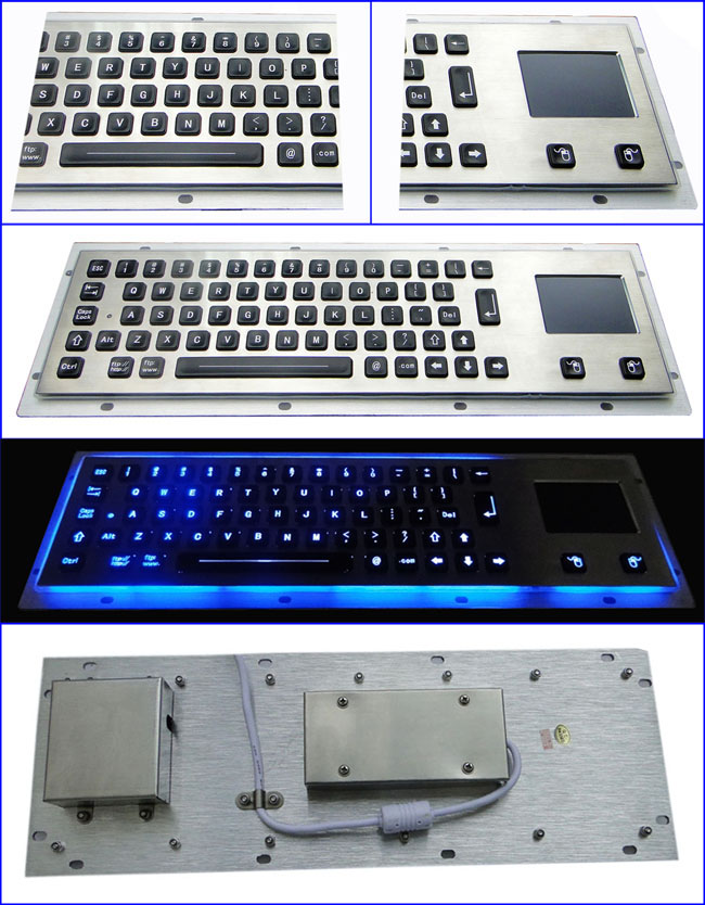 Клавиатура металла панели загоренная Маунтом с 65 ключами backlight и интегрированным Touchpad