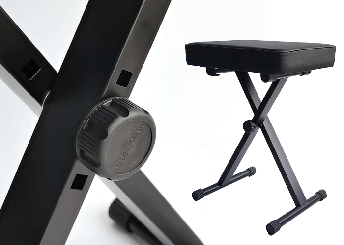 Foldable Height Adjustable Instrument Stool Portable Thick Cushion For Keyboard Guzheng