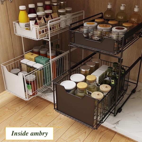 шкаф хранения кухни яруса Kitchenwares 2 нержавеющей стали 37L*21.5W*43Hcm