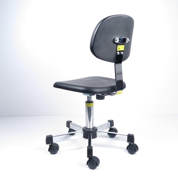 Black Polyurethane ESD Cleanroom Chairs 360 Degree Swivel Adjustable Bar Stool