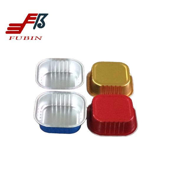 Square 100ml Colored Aluminum Foil Pans 3.3g Light Weight