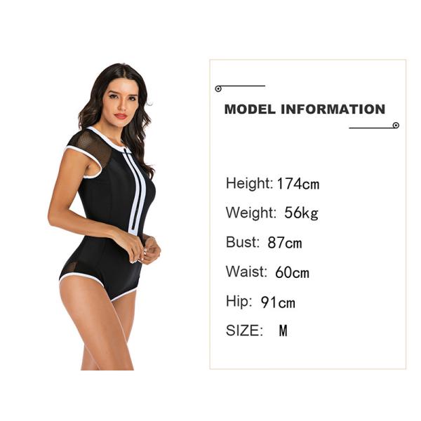 Active Stretch Zip Womens Surfing Suits Breathable Mesh One Piece