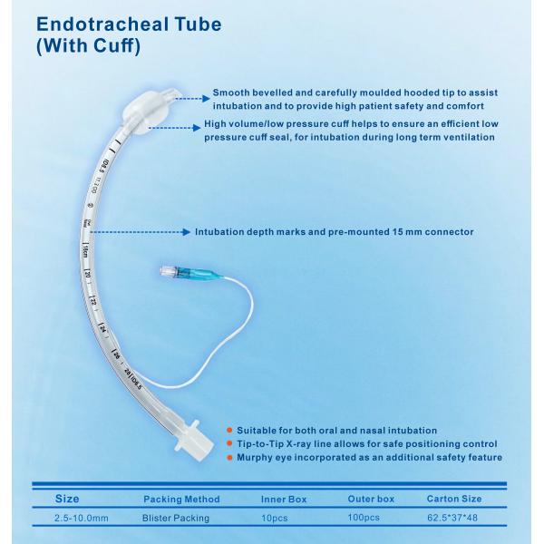 Surgical Airway Protection Medical Standard PVC Single Use Cuffed Or Uncuffed Endotracheal Tube Supplier With CE/ISO