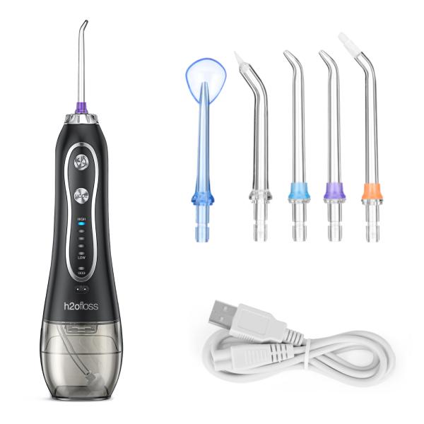 Flosser d'eau dentaire rechargeable avec 5 modes de nettoyage et une batterie de 2500 mAh pour des soins buccaux sains