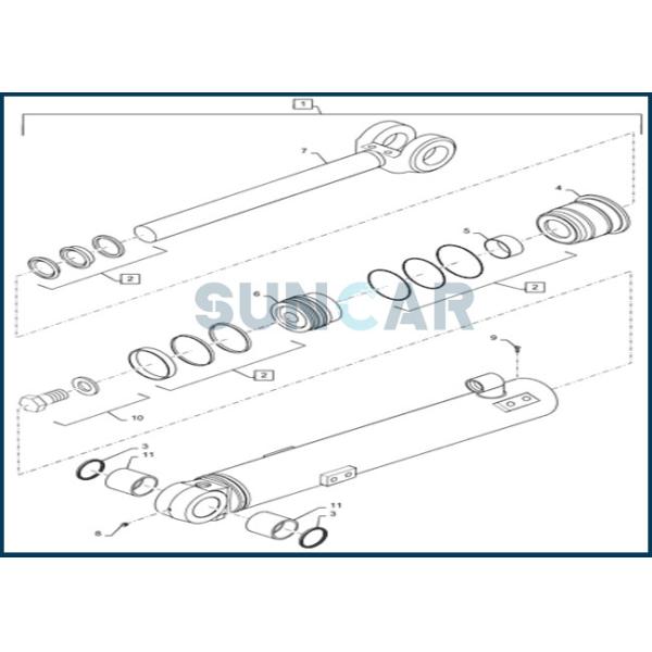 87440117 Tilt Bucket Cylinder Seal Repair Kit fits CNH 621F 721D 721E
