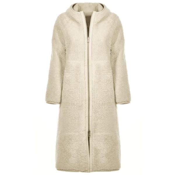                  Top Quality Real Leather Jacket Lightweight Comfortable Shearling Coat with Hood Handmade in Italy for Women′s Fashion             