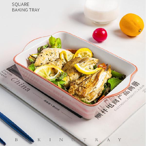 Прямоугольник глубокое керамическое Bakeware устанавливает сейф печи блюда Nonstick для домашней кухни