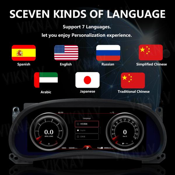 Digital Cluster Linux Screen Car Dashboard For Jeep Wrangler 2011-2017