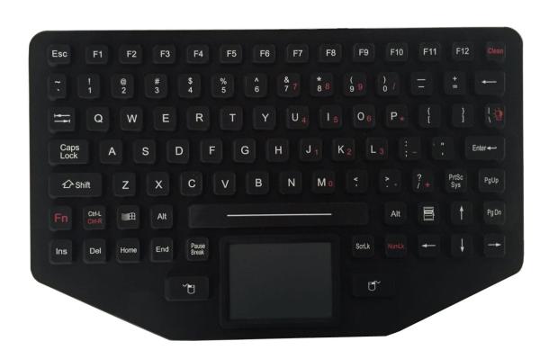Teclado militar de MIL-STD 461E/810F com a montagem selada do painel do Touchpad