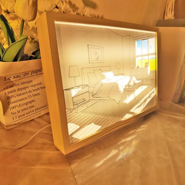 Decoration Charging Remote Control Bedroom Bedside Painting Nightlight