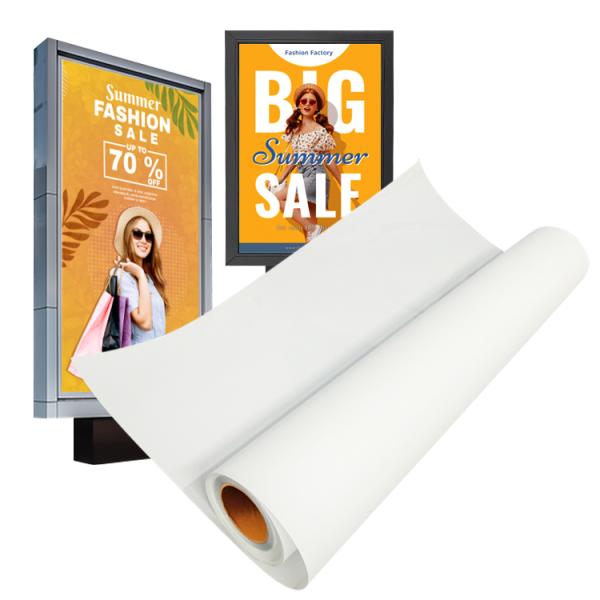 Película retroiluminada de PET a prueba de agua de 36 a 60 Anchos 30m Largura Medios de impresión de inyección de tinta frontales resistentes a las lágrimas